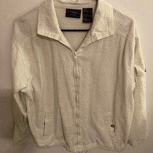 White/beige lightweight seersucker vintage jacket